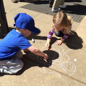 Oliver and Olivia wanted to draw too! 