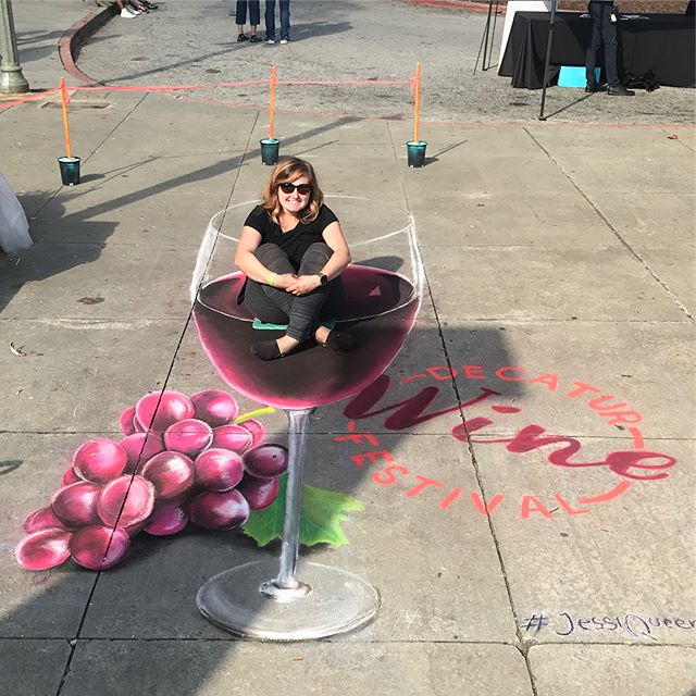 3D Chalk Art at 2017 Decatur Wine Festival with Jessi Queen and Zachary Herndon
